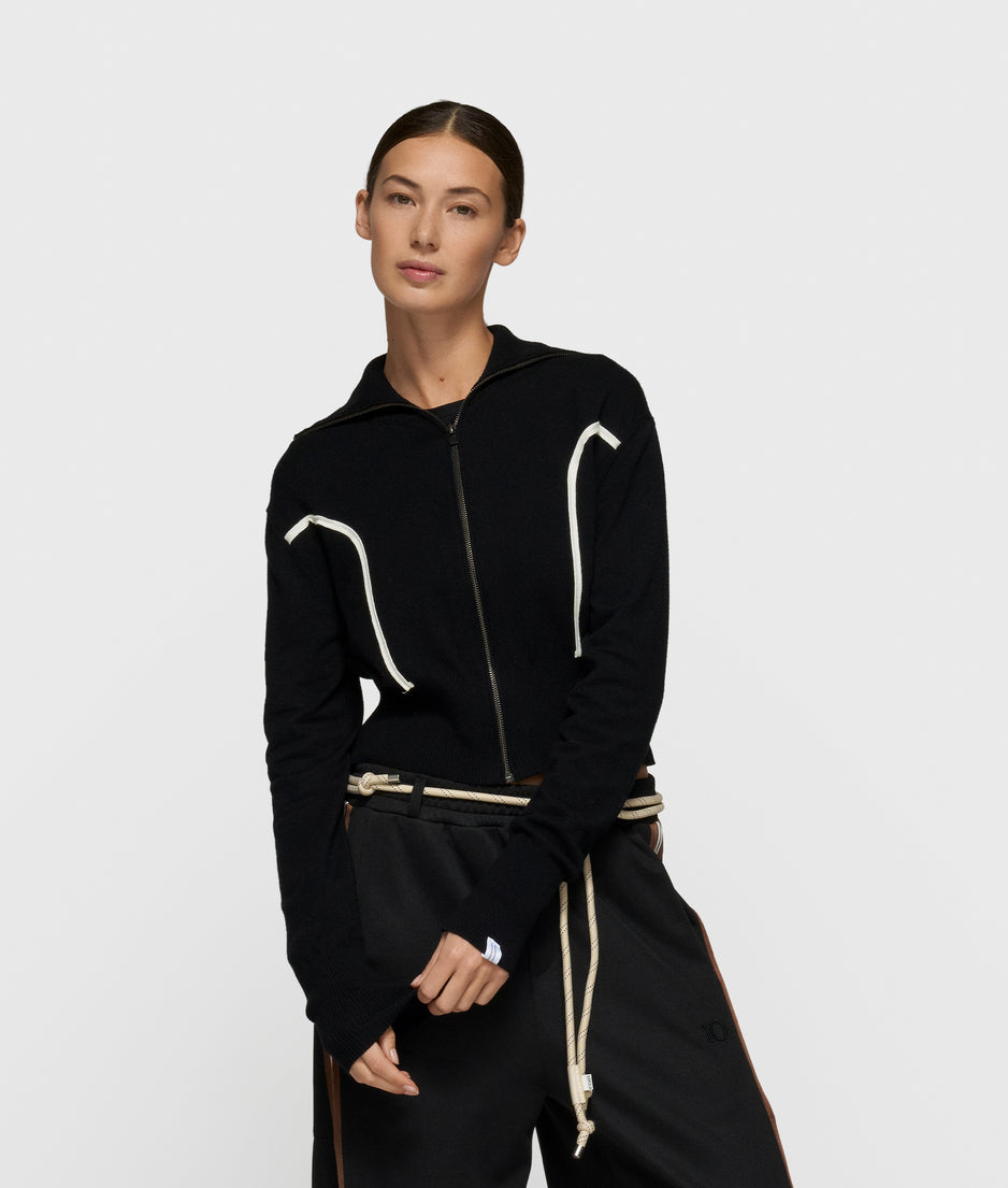 slim knit cardigan | black