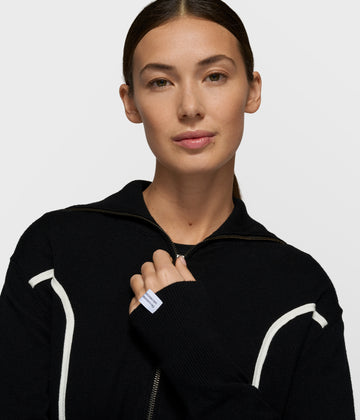 slim knit cardigan | black