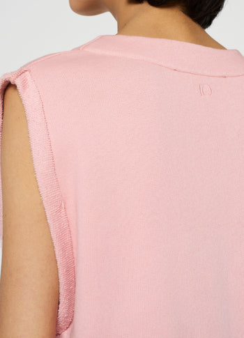 v-neck top fleece | dusty peach