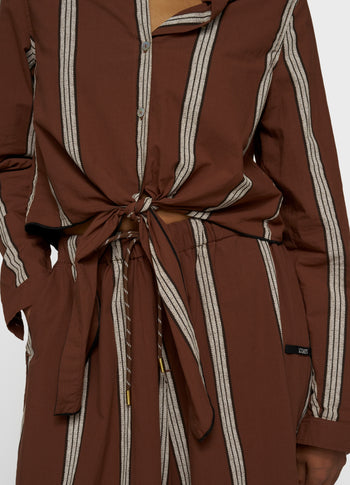 cropped knot blouse | deep brown