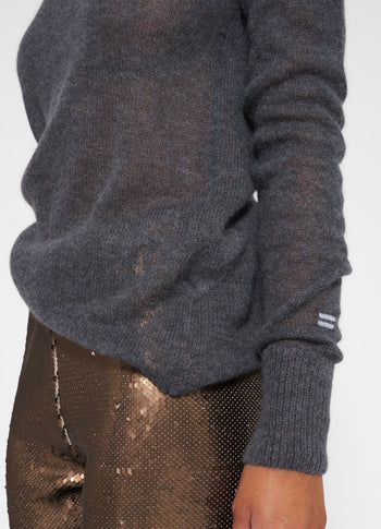 tee thin knit | grey raven