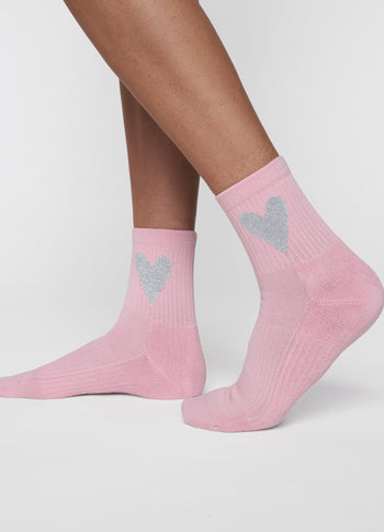 socks heart | bright raspberry