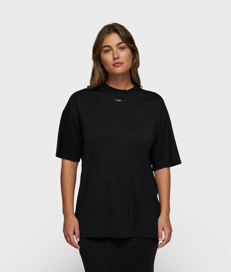 oversized tee jersey | black