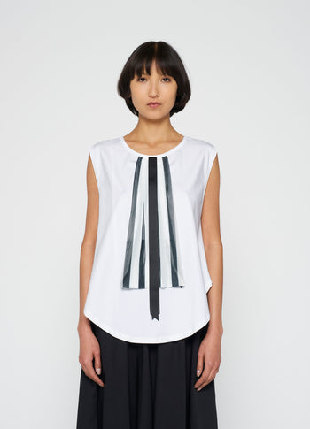 bow top jersey | white