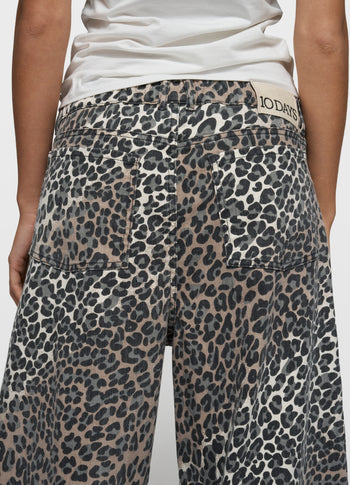 western pants leopard | ecru