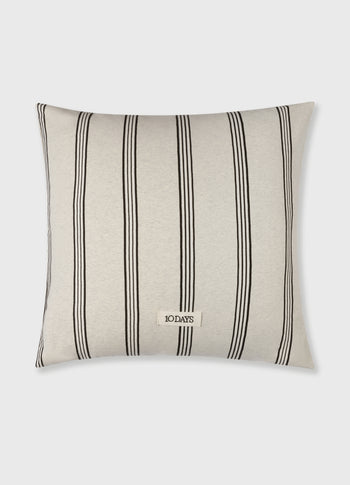 square pillow stripes | soft white melee