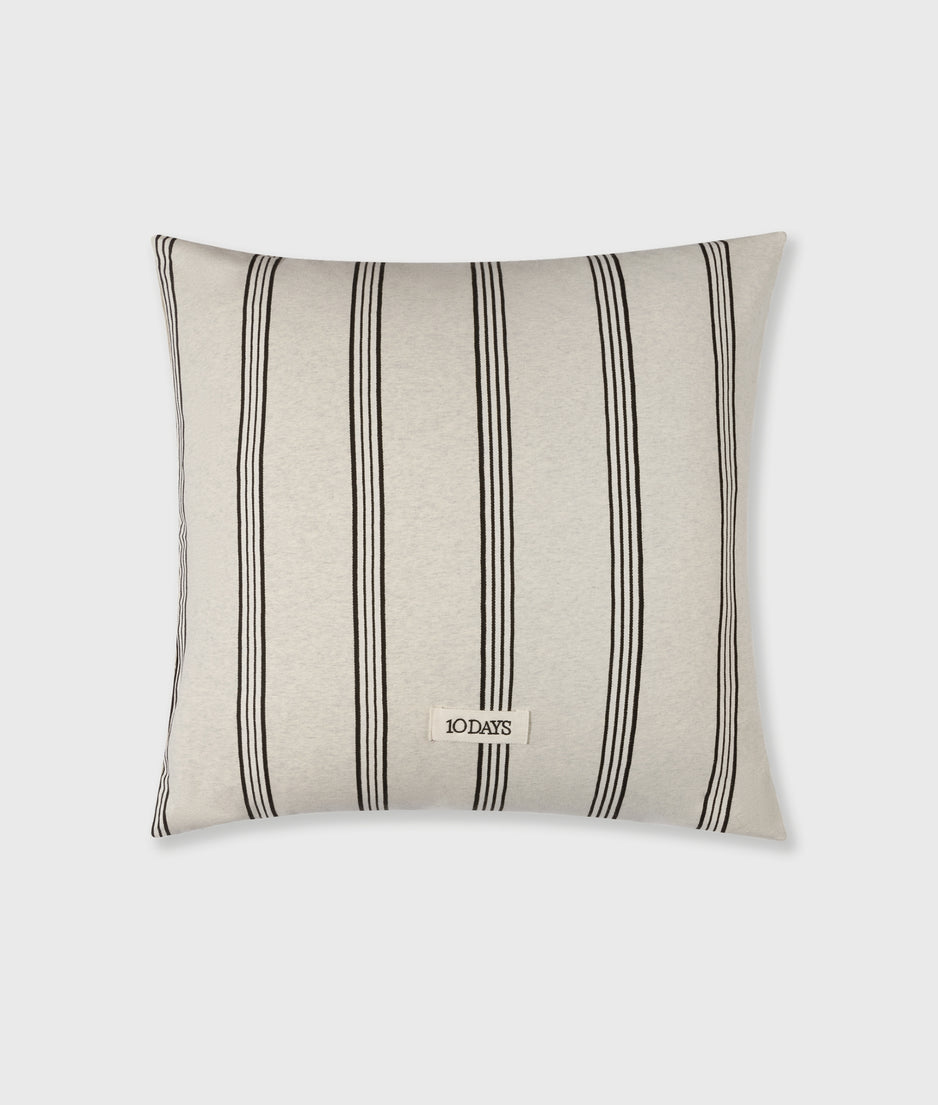 square pillow stripes | soft white melee