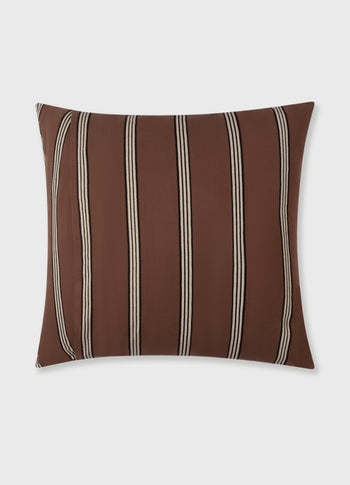 square pillow stripes | soft white melee