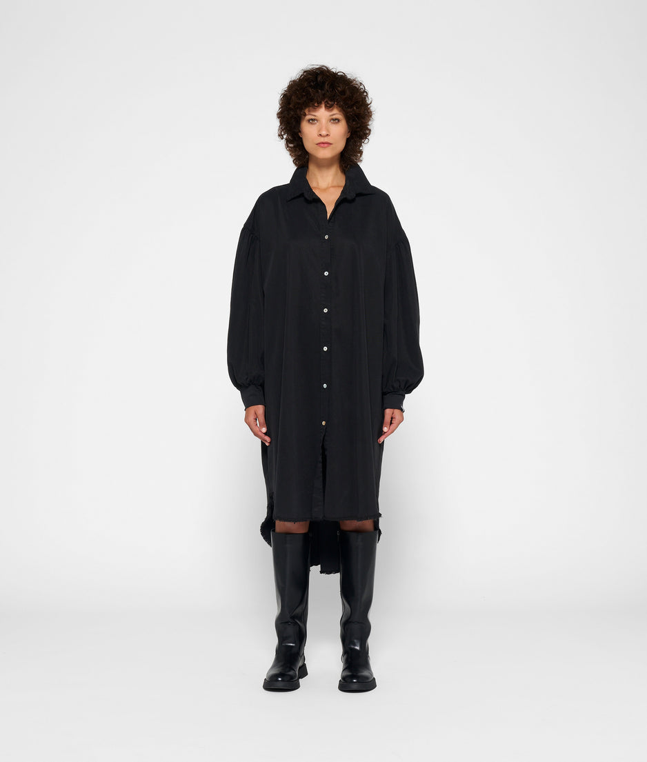 shirt dress tencel | black