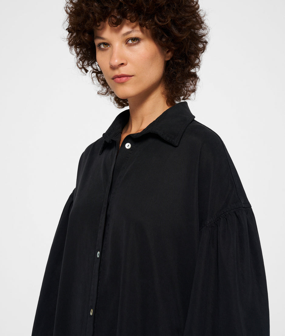 shirt dress tencel | black
