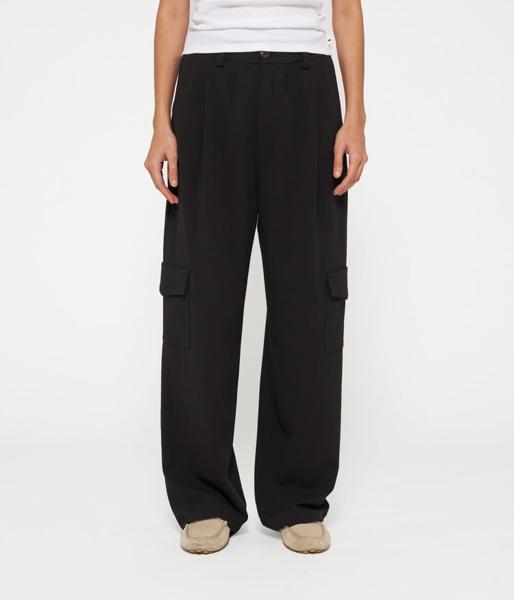 cargo pants crepe | black