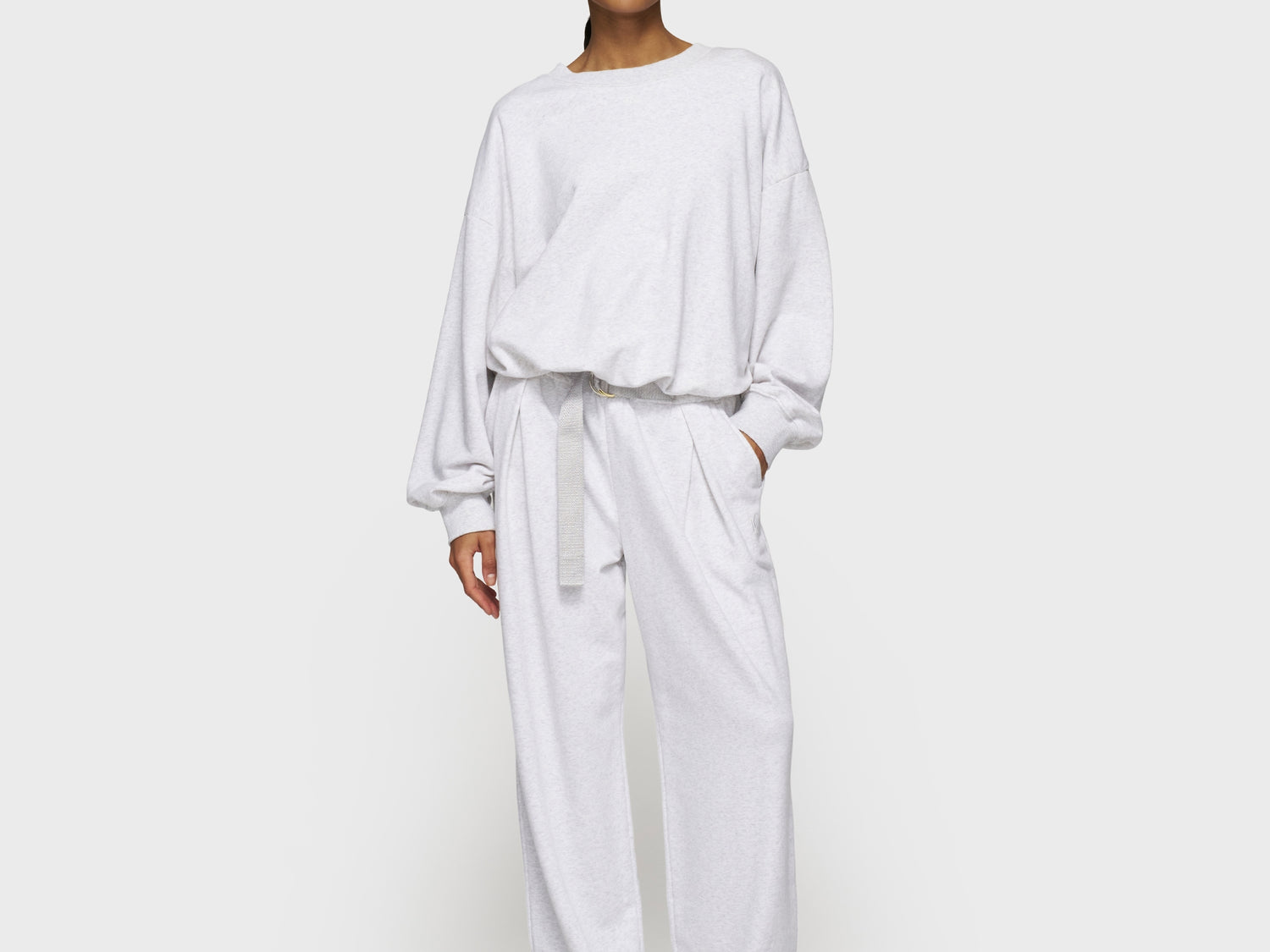 belt jogger | white grey melee