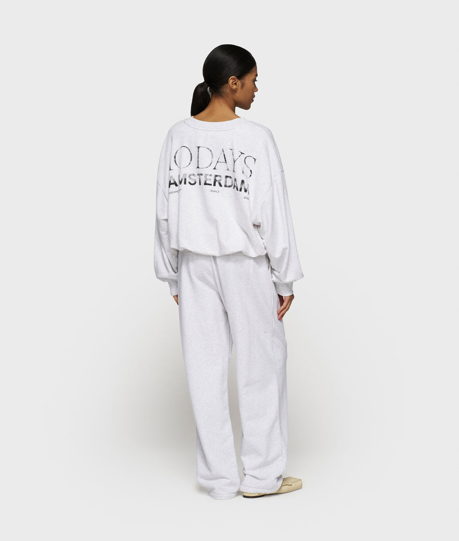 belt jogger | white grey melee