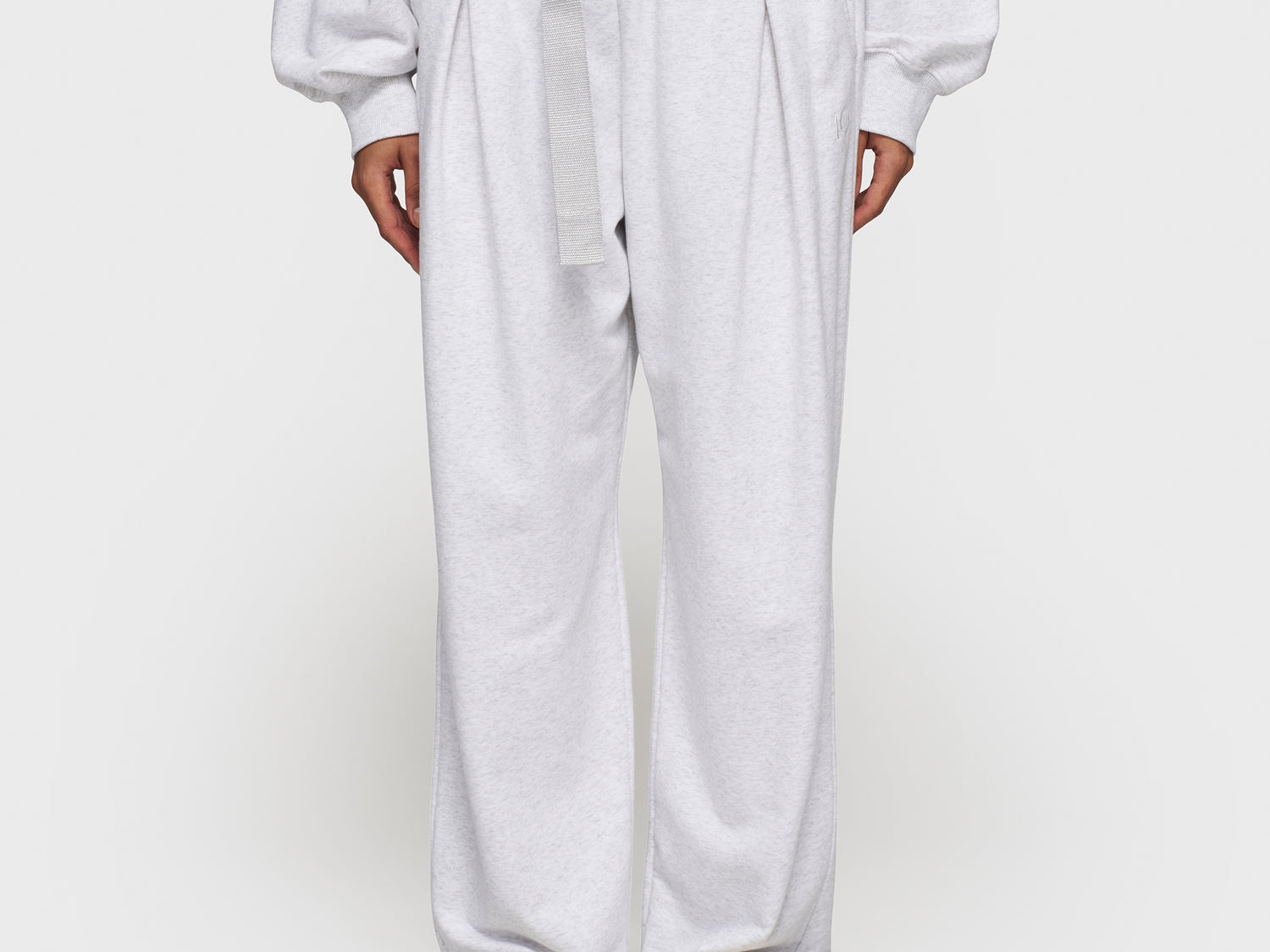 belt jogger | white grey melee