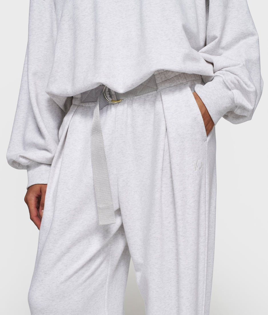 belt jogger | white grey melee