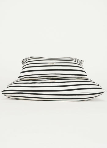 THE PILLOW COVER LONG STRIPES 50x90 | ecru/black