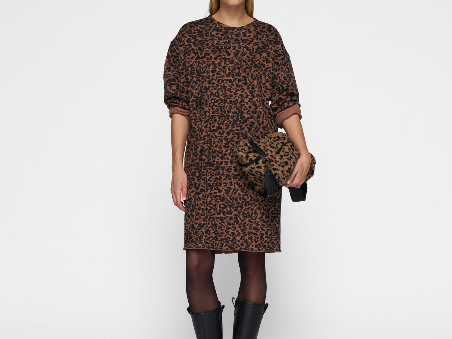 statement dress leopard | dark fudge