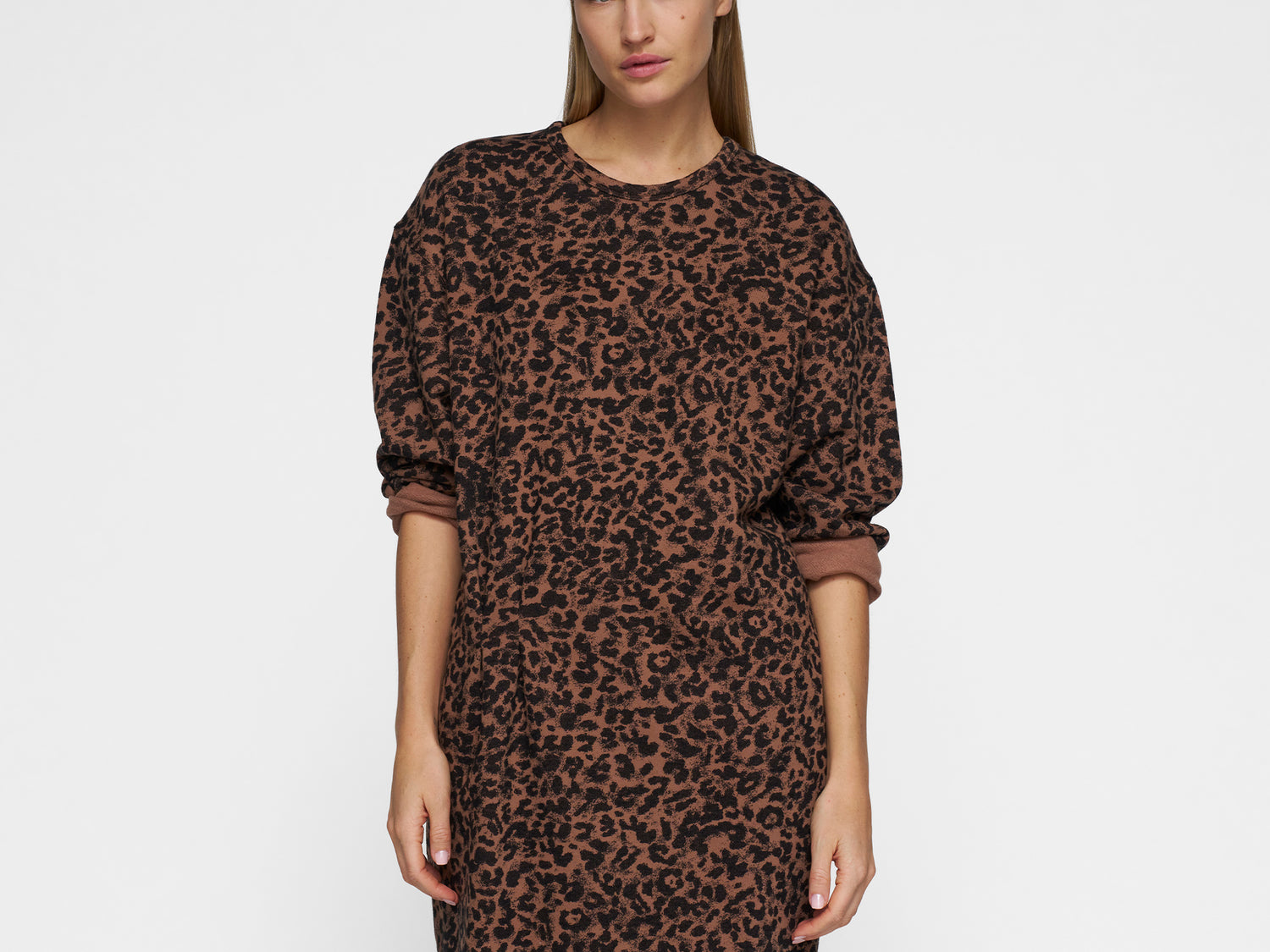 statement dress leopard | dark fudge