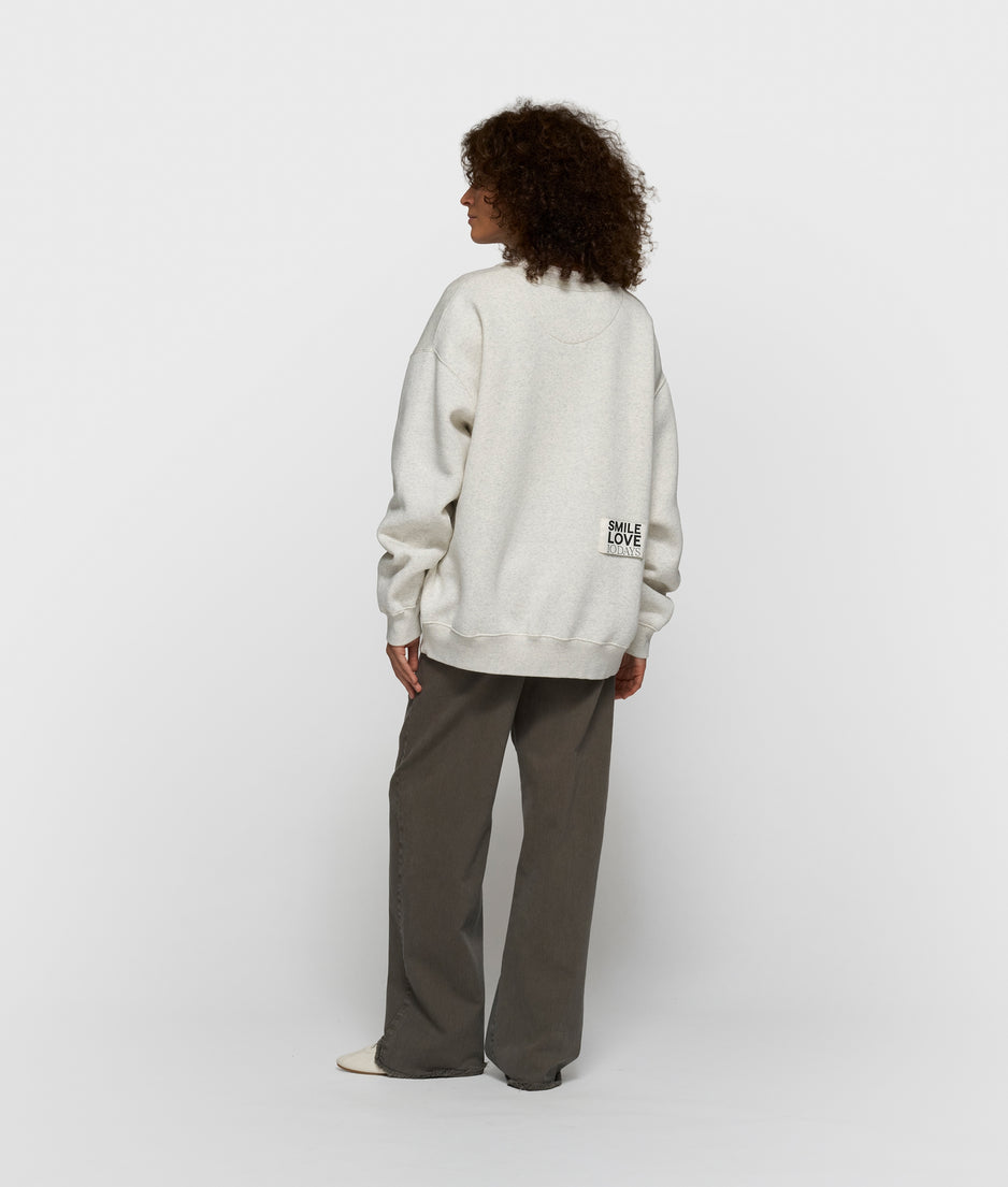 statement sweater smile love | soft white melee