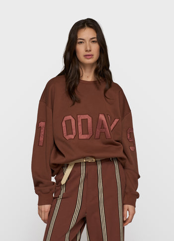 statement sweater logo | deep brown