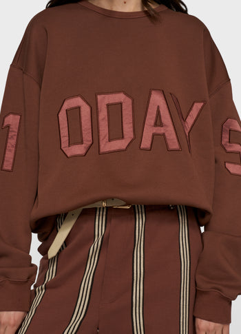 statement sweater logo | deep brown