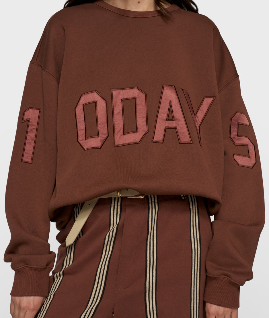 statement sweater logo | deep brown