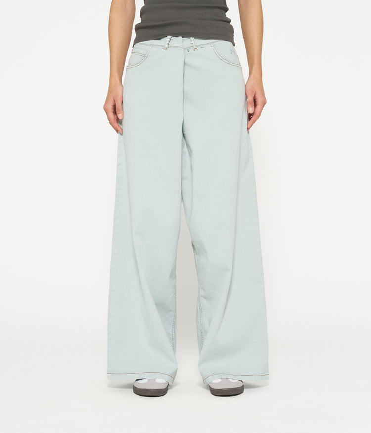 cross denim pants | sea foam