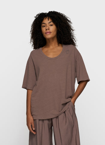 deep tee cotton linen | moonrock