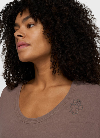 deep tee cotton linen | moonrock