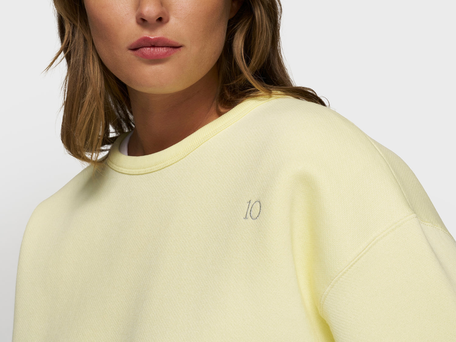 raw edge sweater | pastel yellow