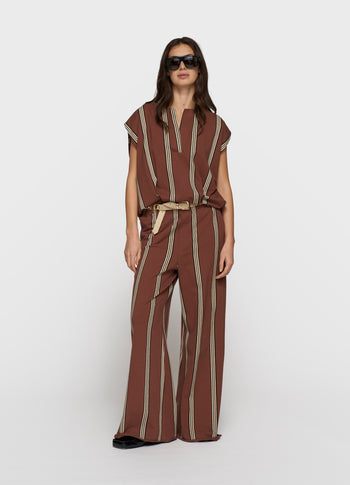 balloon top stripes | deep brown