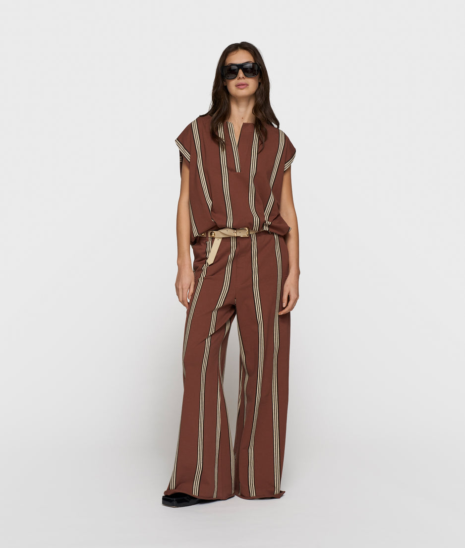 balloon top stripes | deep brown