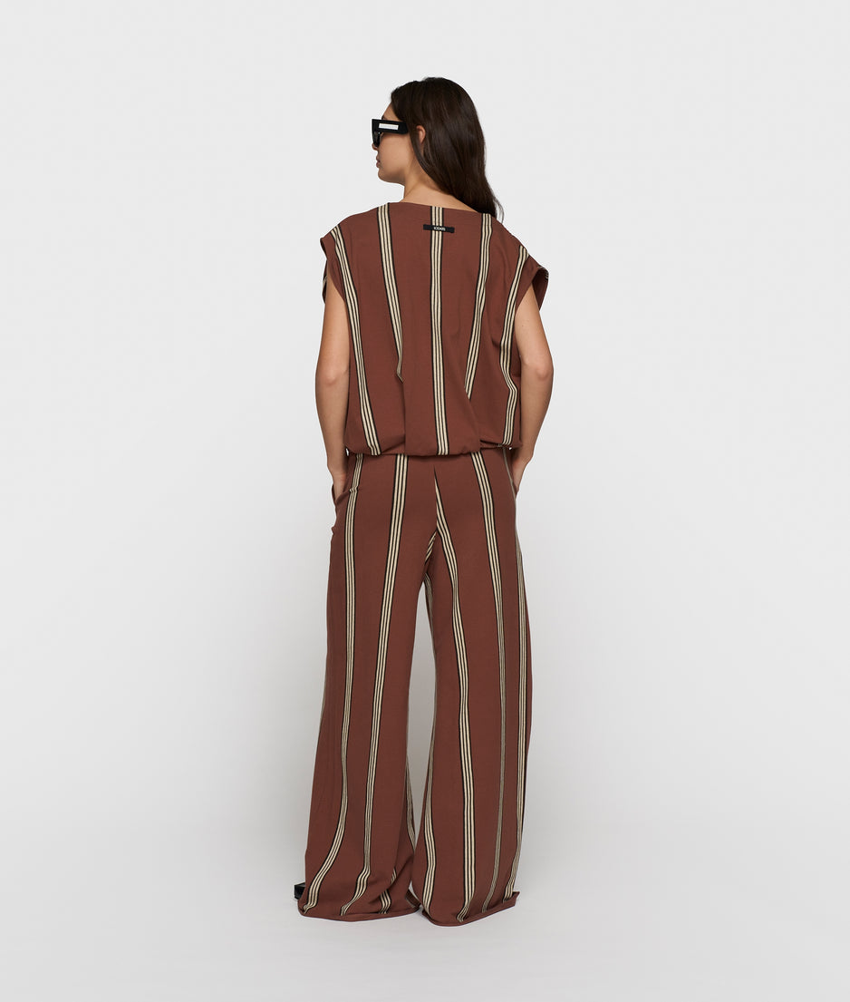 balloon top stripes | deep brown