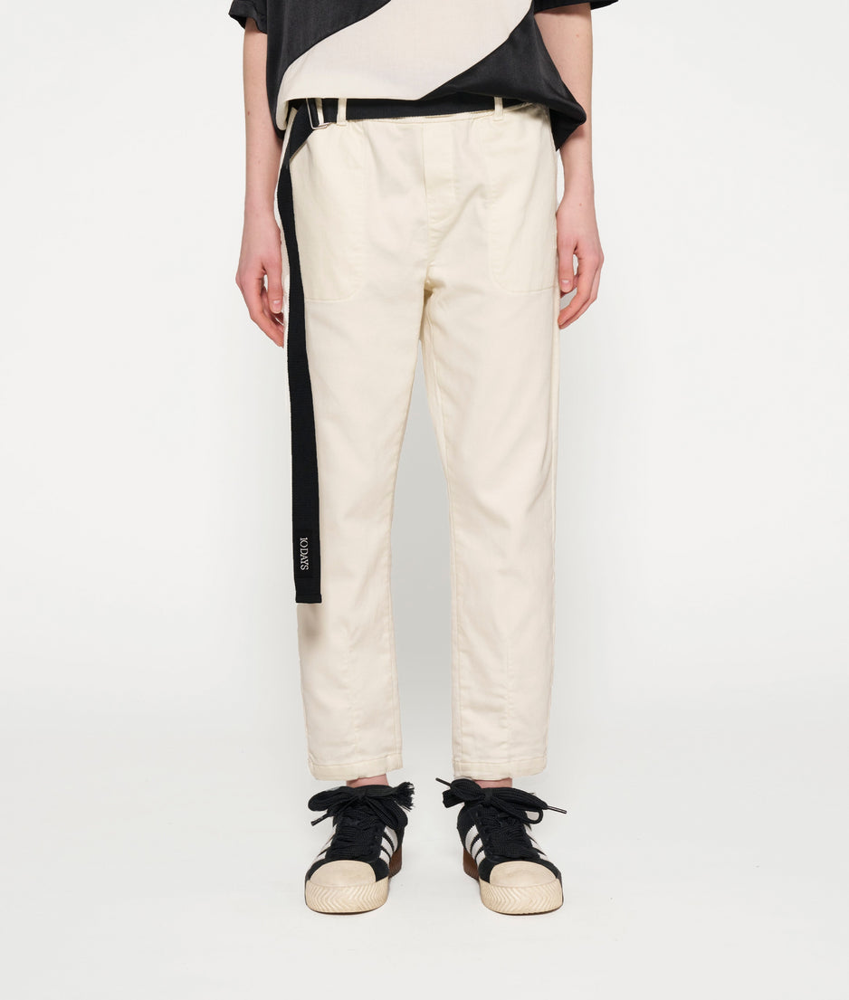 belted pants jog denim | light natural