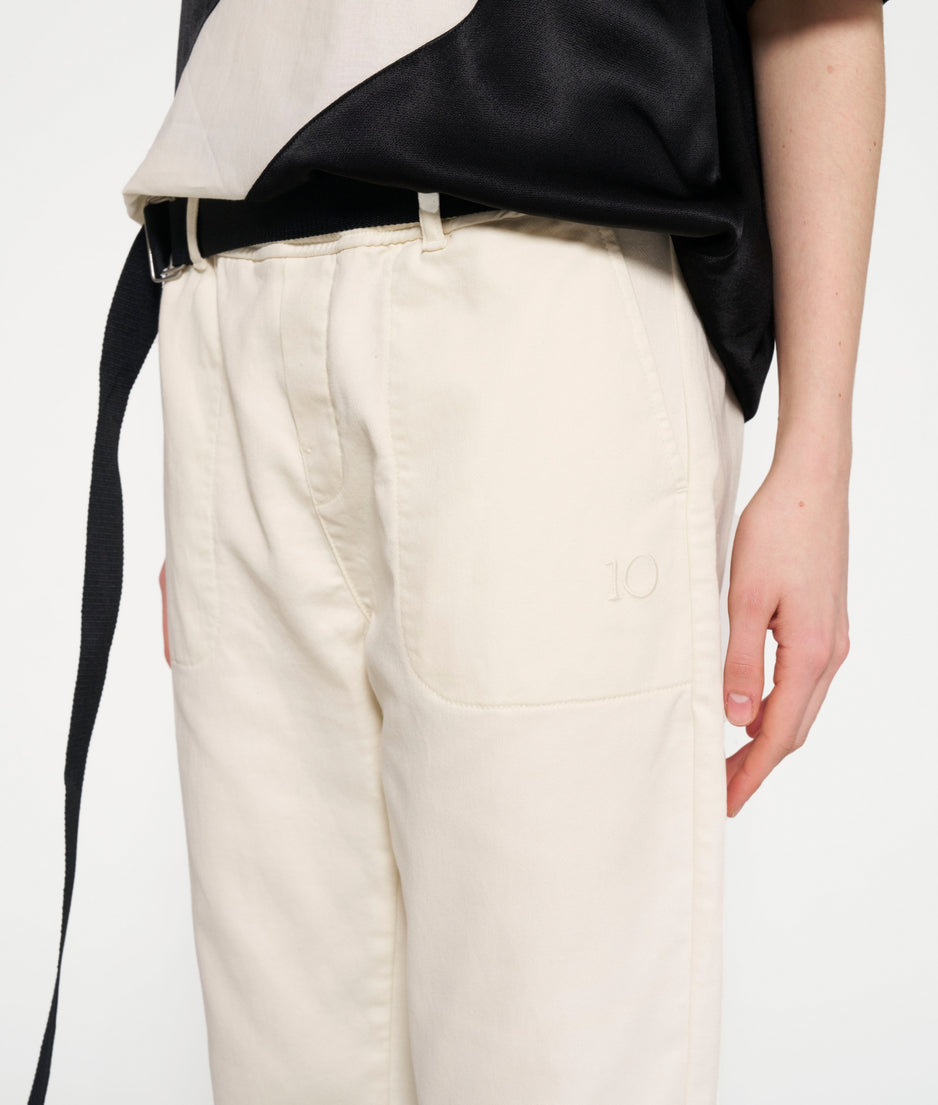 belted pants jog denim | light natural