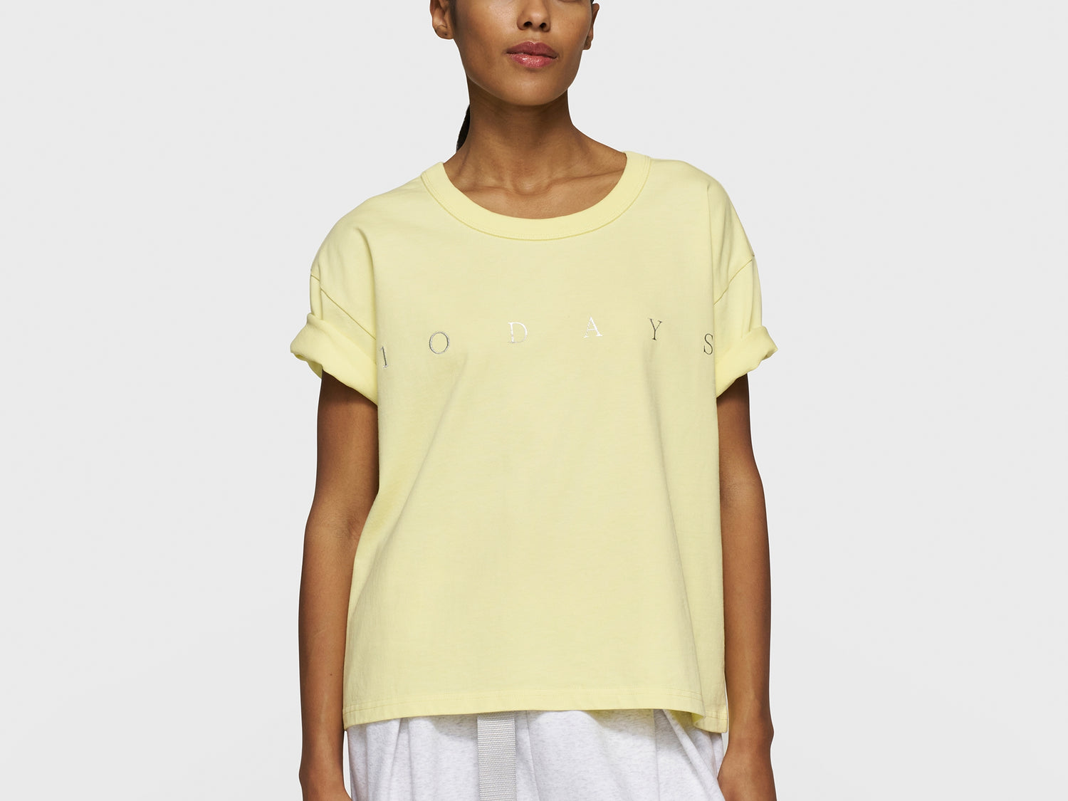 thick cotton tee logo | pastel yellow