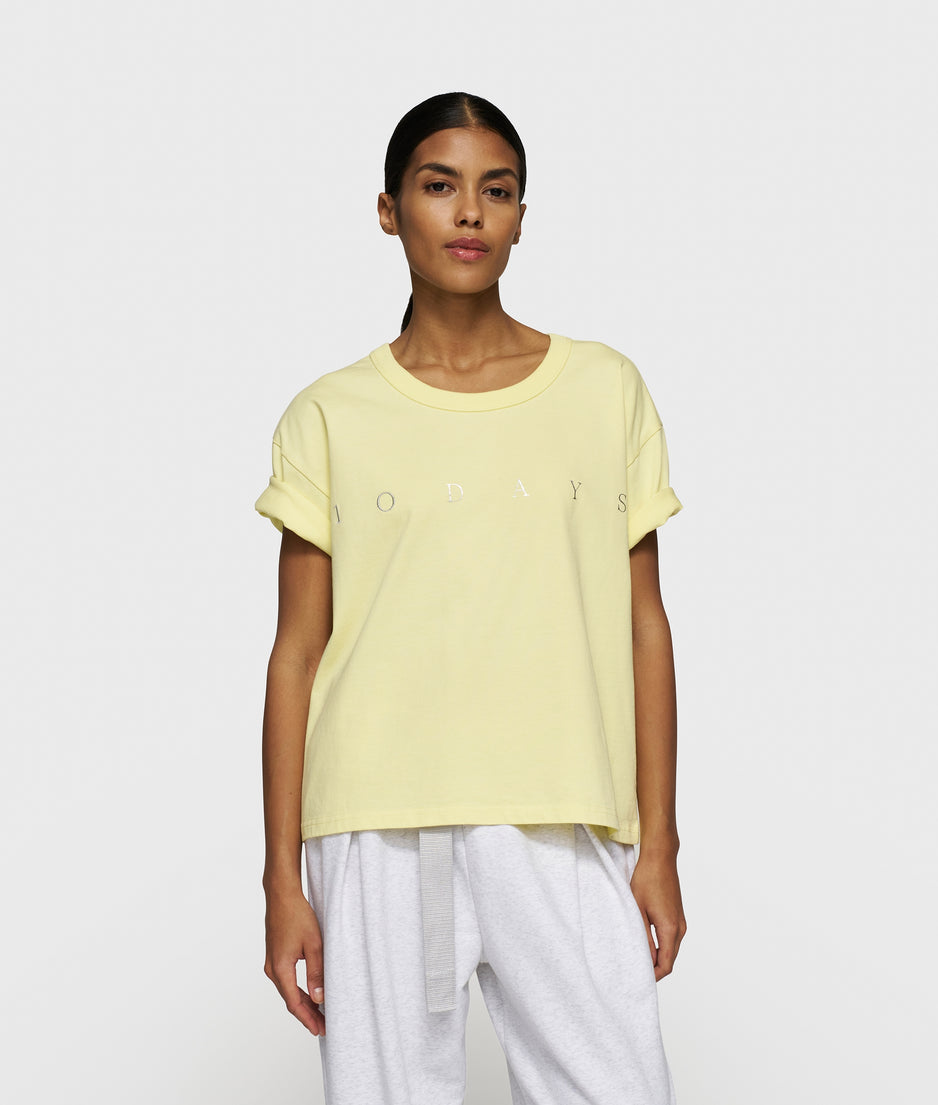 thick cotton tee logo | pastel yellow