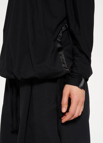 tie long sleeve tee | black