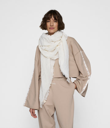 scarf cotton crepe | ecru