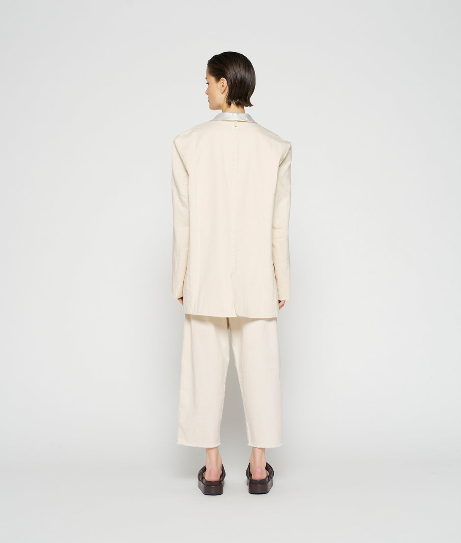 smoking blazer slub twill | ecru
