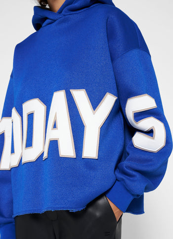 hoodie logo patch | electric blue