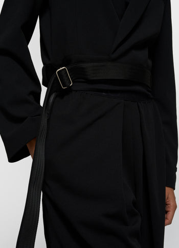 belted blazer crepe | black