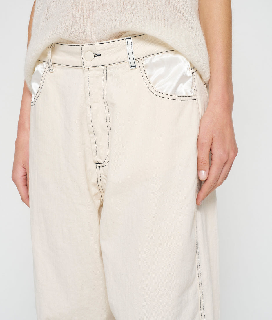 easy twill pants | ecru