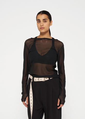 mesh tee glitter | black