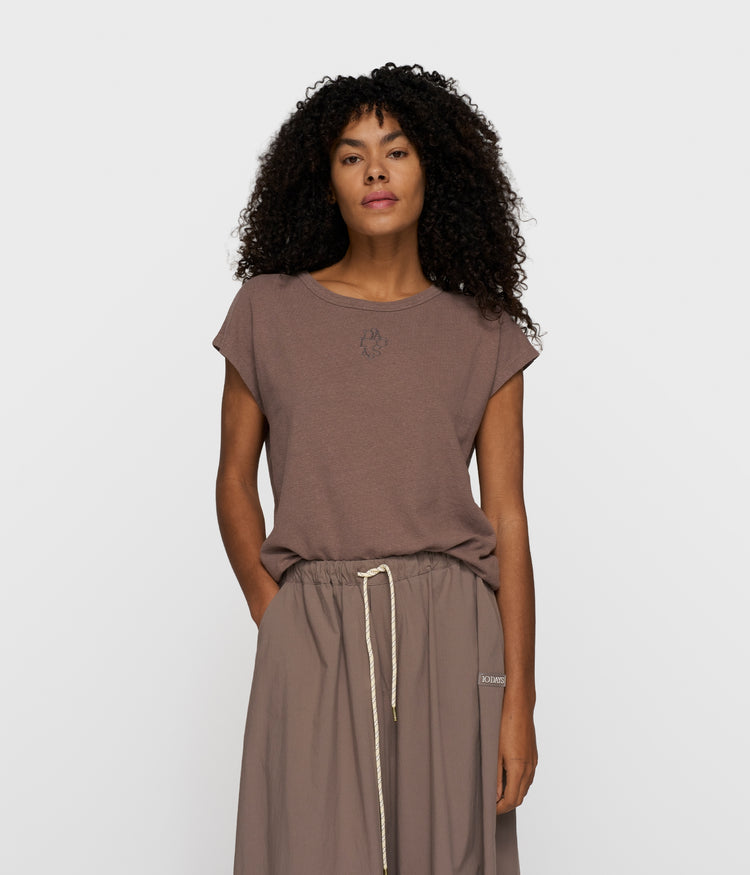 cotton linen tee | moonrock