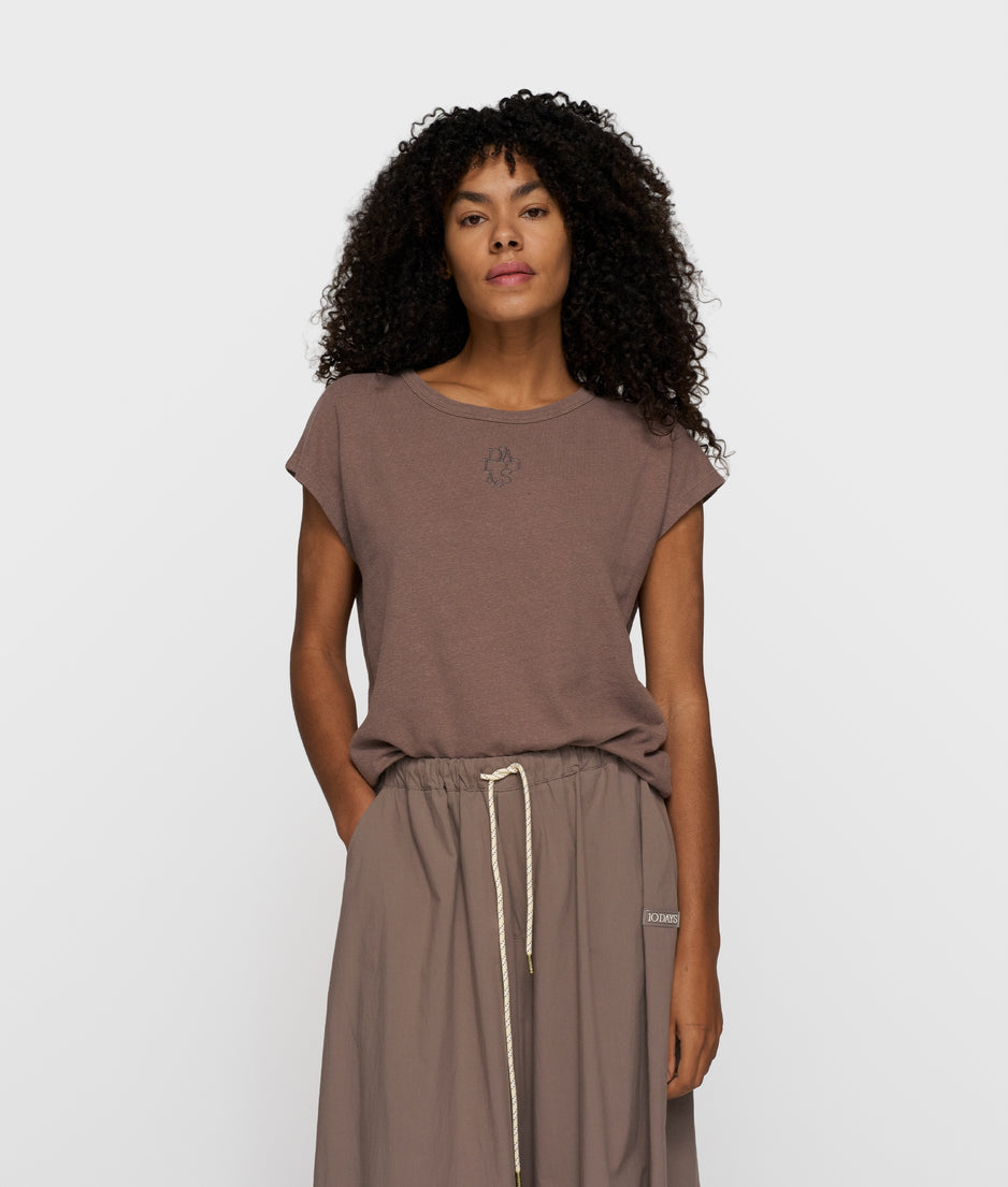 cotton linen tee | moonrock