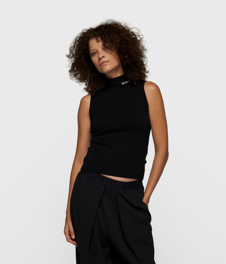 knit singlet | black