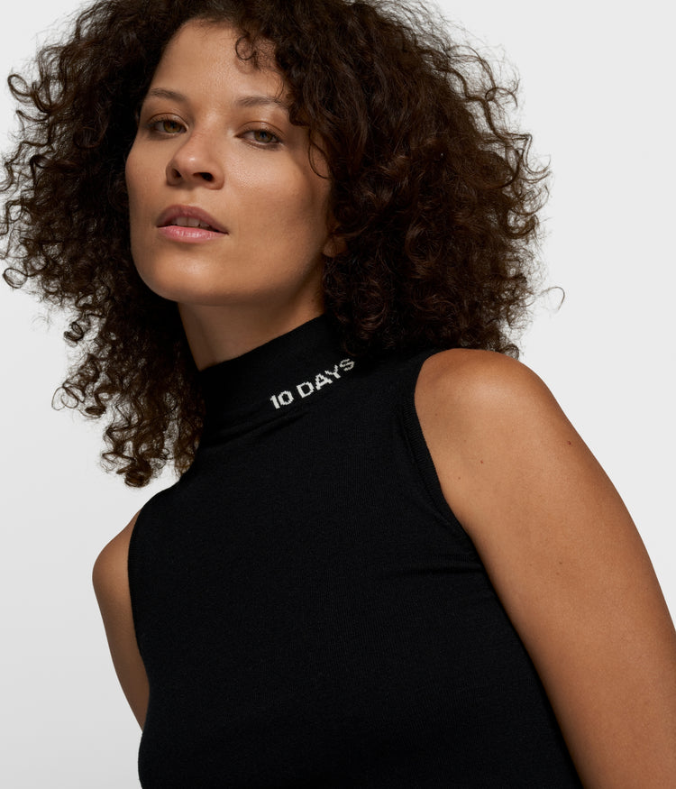 knit singlet | black