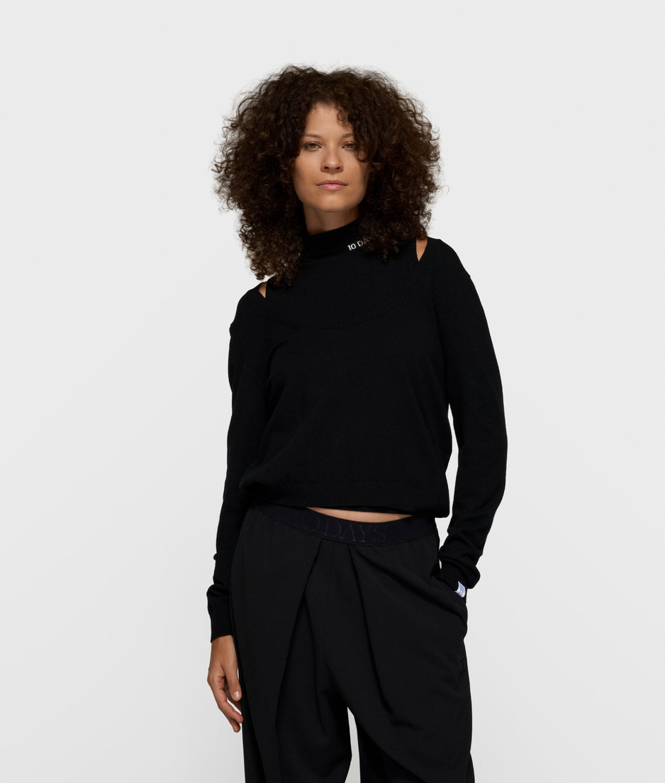 knit singlet | black