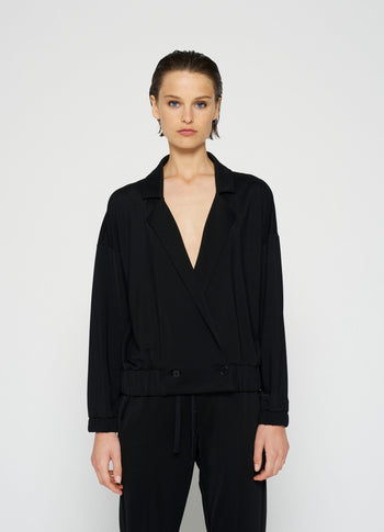 blazer cardigan | black